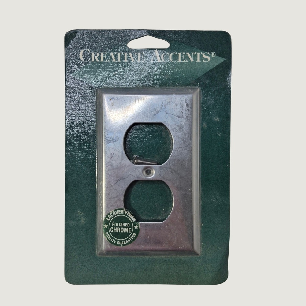 Creative Accents Outlet Cover Polished Chrome Steel Duplex Wall Plate USA 9CS108